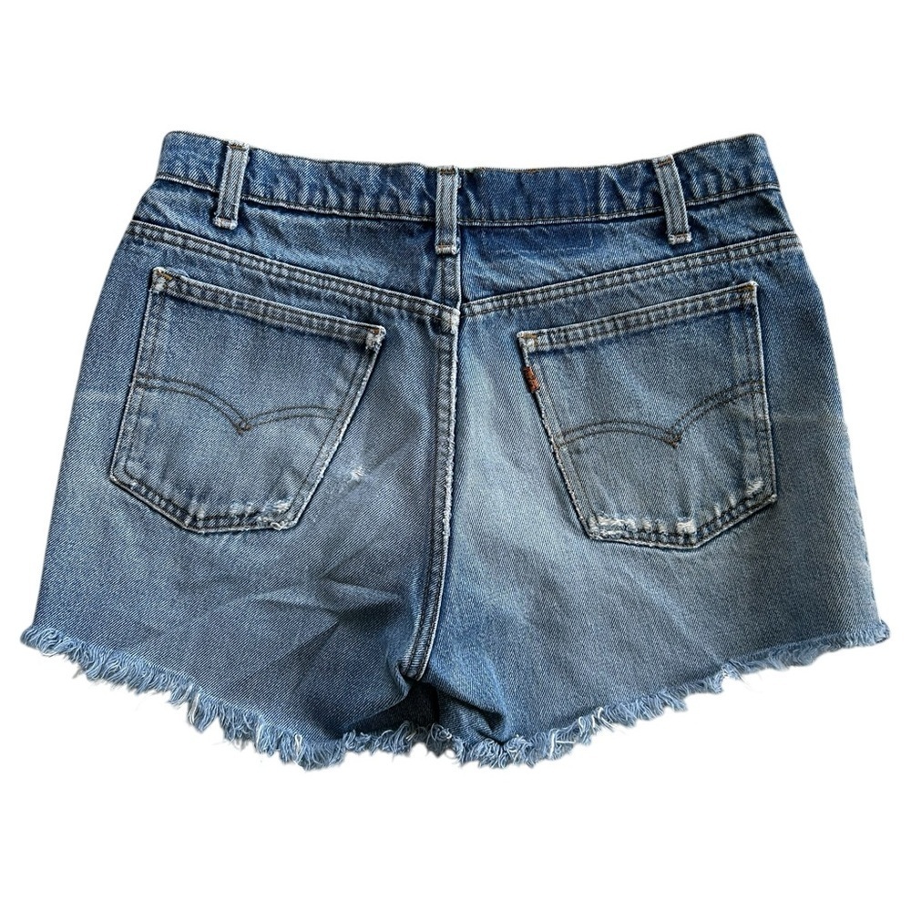 Levi’s Vintage Orange Tab Distressed Raw Hem Mom Jean Shorts 3” inseam